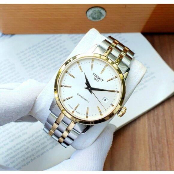 Mens 42mm Tissot Gold Accent Two Tone Watch NEW - Picture 4 of 6